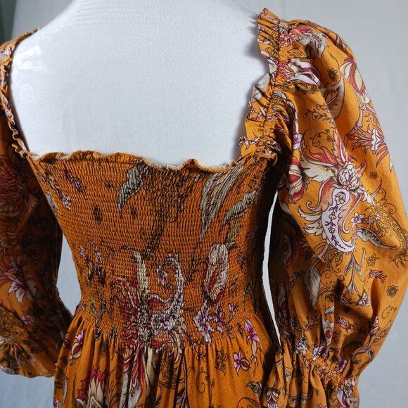 Anthropologie Conditions Apply Smocked Peplum Top, Medium, Ruffled, Cottage Core - Picture 5 of 16